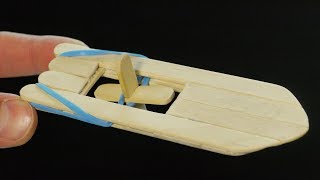 How to Make an Elastic Band Paddle Boat [upl. by Annaik]