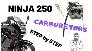 Kawasaki Ninja 250 Cleaning the carburetors and final installation [upl. by Hanej951]