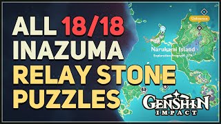 All 18 Inazuma Relay Stone Puzzles Genshin Impact [upl. by Zoie]