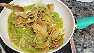 CHILAQUILES Green Chilaquiles Breakfast  Salsa Verde Chilaquiles [upl. by Katharina]