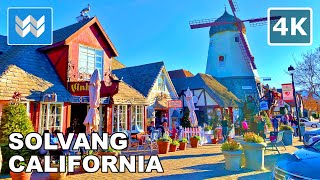 4K Solvang Danish Village in Santa Barbara County California  Christmas Walking Tour 🎧 [upl. by Inamik414]