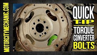 Quick Tip Installing Torque Converter Bolts [upl. by Eniamart]