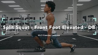 Split Squat  Front Foot Elevated  DB  KILO Exercise Database [upl. by Corry]