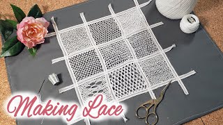 Making Lace with a Needle and Thread  A Needle Lace Sampler [upl. by Eartha930]