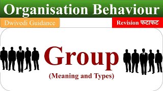 Group  Meaning and Definition Type of Group Group Behaviour Organisational Behaviour OB [upl. by Rianon]