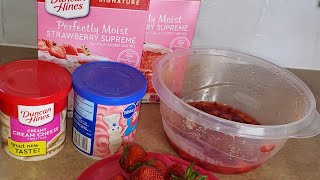 Strawberry Boxed cake mix Hack Better than a bakery cake [upl. by Isayg]