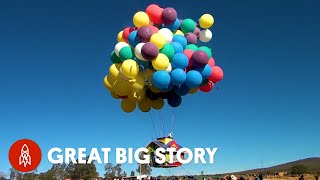 How One Man Flies Hundreds of Miles Using Balloons [upl. by Eimac]