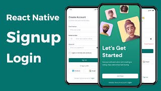 Welcome Signup Login Screen  React Native UI [upl. by Hobart]