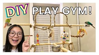 DIY BIRD PLAY GYMSTAND  Easy and Affordable PVC Play Gym For Birds [upl. by Aizahs544]