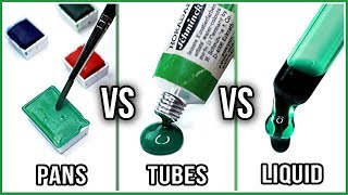 What Is The Difference Between Watercolors In PANS TUBES amp LIQUID Watercolors [upl. by Sirrad]