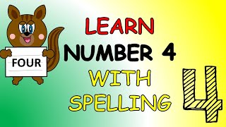 Number Four Nursery Rhyme  Learn to spell FOUR  Kids Song  The Kid Next Door [upl. by Jenelle]