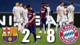 Barcelona 28 Bayern Munich  Full Highlights with English Commentary 2020 [upl. by Anairuy]