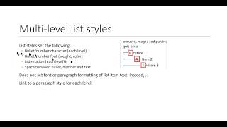 Microsoft Word Using styles for lists Part 3 multilevel list styles [upl. by Annay]