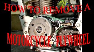 HOW TO REMOVE A MOTORCYCLE FLYWHEEL [upl. by Gokey]