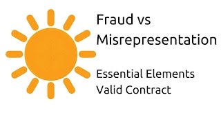 Fraud vs Misrepresentation  Other Essential Elements of a Valid Contract  CA CPT  CS amp CMA [upl. by Haissem257]