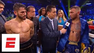 Vasiliy Lomachenko defeats Jorge Linares by knockout in the 10th round  ESPN [upl. by Yeslaehc]