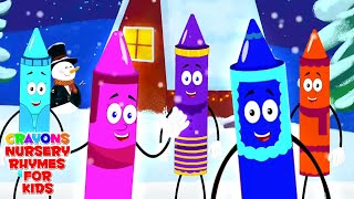 Five Little Crayons  Christmas Songs For Kids  Christmas Carols with Crayons Nursery Rhymes  Xmas [upl. by Fulmis]