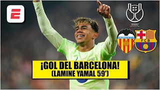 GOL DE LAMINE YAMAL REGALO del portero y Barcelona GOLEA 50 a Valencia  Copa del Rey [upl. by Teador713]