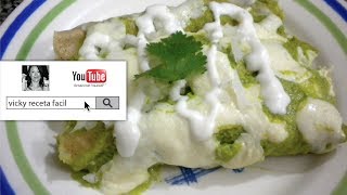 ENCHILADAS SUIZAS  Vicky Receta Facil [upl. by Orlosky298]