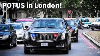 US Presidential Motorcade in London  Secret Service police amp NEW Beasts 2019 [upl. by Polivy]