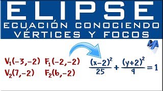 Ecuación de la Elipse dados Vértices y Focos [upl. by Stratton]