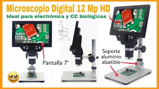 MICROSCOPIO DIGITAL G1200 MUSTOOL 12MP 7quot HD  ELECTRÓNICO Y BIOLÓGICO [upl. by Elvia56]