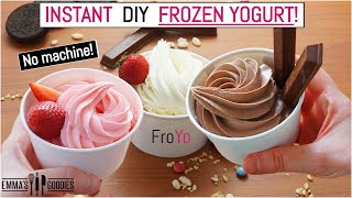 1 Minute 3 Ingredient FROZEN YOGURT Instant FroYo ICE CREAM RECIPE [upl. by Yevette476]