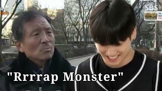 Jungkook imitating the old man compilation saying Rrrrrap Monster [upl. by Mayman]