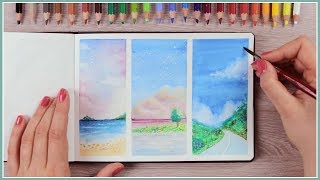 How to Paint with Watercolor Pencils  Painting Ideas for Beginners  Art Journal Thursday Ep 40 [upl. by Chanda]