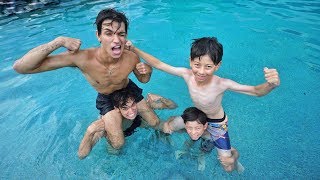 TWIN BOYS vs TWIN BOYS SWIMMING COMPETITION [upl. by Bonn]