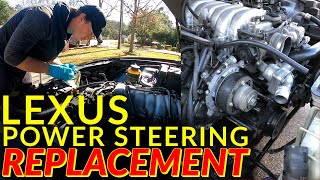 Lexus GS Power Steering Pump Replacement [upl. by Eatnahs]