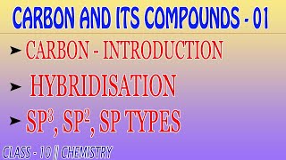 CARBON AND COMPOUNDS 01  HYBRIDISATION  CLASS 10  CHEMISTRY [upl. by Melinde504]