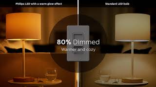 See the difference Philips dimmable LED with warm glow [upl. by Elwee560]