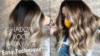 SHADOW ROOT BALAYAGE  Easy Technique amp Application Tutorial [upl. by Adorne]