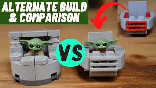 LEGO Star Wars Tutorial Grogus Hoverpram Alternate Build amp Comparison [upl. by Haimaj483]