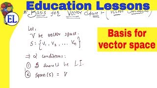 Basis for Vector Space Vector Calculus and Linear Algebra [upl. by Lavona]