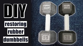 How to restore rubber dumbbells home gym essentials [upl. by Eartha]