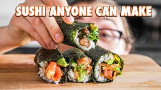 Easy Authentic Sushi Hand Rolls At Home Temaki [upl. by Kussell]