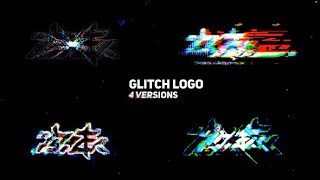 Glitch Logo 4 in 1 ★ After Effects Template ★ AE Templates [upl. by Luigino]