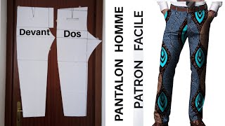 DIY PATRON PANTALON HOMME détaillé débutant [upl. by Kooima525]