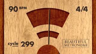 90 BPM 44 Wood Metronome HD [upl. by Stoffel]