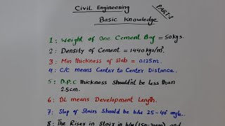 Civil Engineering Basic Knowledge part 1 [upl. by Hawthorn476]