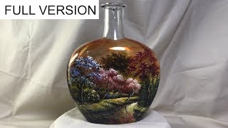 Full version  DIY Painted Wine Bottles using Vitrail Pebeo [upl. by Gnurt]