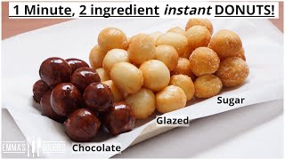 1 Minute 2 Ingredient INSTANT DONUTS  Easy Donuts Recipe [upl. by Nahgaem]