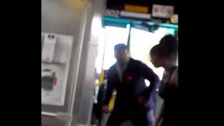 Bus Driver Uppercuts Female Passenger Video [upl. by Anidene]