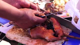 Street Food in Peru Cusco  Roasted Guinea Pig [upl. by Navaj]