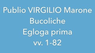 Virgilio  Bucoliche  Egloga prima  vv 182 [upl. by Boyden]