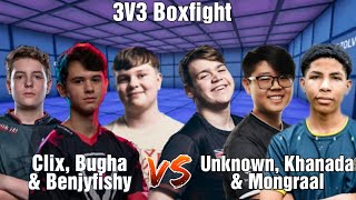 Mongraal Unknown amp Khanada VS Clix Benjyfishy amp Bugha  3V3 Boxfight [upl. by Erena899]