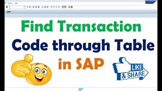 How to find Transaction Code through Table in SAP [upl. by Dola]