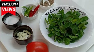 Pudine Chatni Recipe Pudina Chutney Recipe Mint ChutneyHari ChatniPudine Ki Chutney For Ramzan [upl. by Anaiuq]